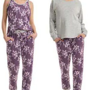 Live Love Lounge Ladies Tee, Tank + Jogger  3-Piece Pajamas Lounge Set Size S，M